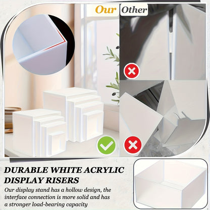 6pcs Clear Acrylic Display Boxes - Durable Stackable Individual Cubes for Jewelry, Cupcakes, Donuts & Desserts, Modern Decor, Versatile Storage
