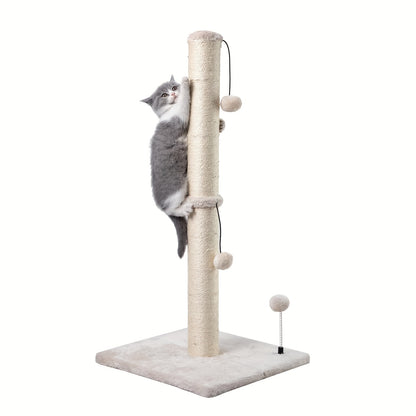 ECOBOOM 34" Tall Cat Scratching Post Kitten Scratcher Sisal Scratch Posts Trees With Hanging Ball For Indoor Cats