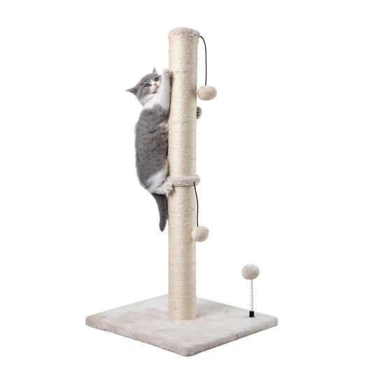 ECOBOOM 34" Tall Cat Scratching Post Kitten Scratcher Sisal Scratch Posts Trees With Hanging Ball For Indoor Cats