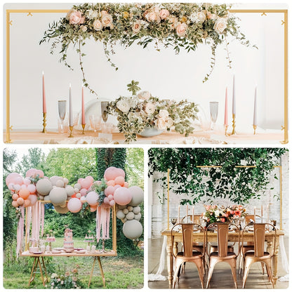 Adjustable Golden & Black Metal Tabletop Arch Stand with Clamps - Versatile Event Decor for Weddings, Parties, Holidays - Perfect for Floral Arrangements, Photo Backdrops & Festive Centerpieces - Sturdy Decorative Stand for Table Displays