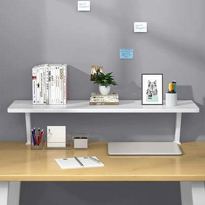 1pc Wooden Floating Desk Shelf | Rectangular Multi-Level Countertop Storage Rack, No-Drill Mount Organizer | Modern Wooden Shelf, Student Storage Rack for Youngsters, Students, Home Office