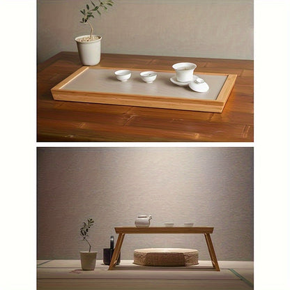 Solid Hardwood Folding Coffee Table - Portable Modern Minimalist Sofa Table with Sturdy A-Frame Design, No Assembly Required, Indoor/Outdoor Use for Living Room, Bedroom, Office, Camping - Space-Saving Durable Furniture