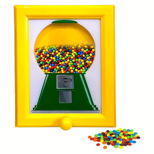 Wall-Mounted Square Photo Frame & Candy Dispenser - Durable Plastic Home Decor with Decorative Beads, Perfect for Displaying Pictures, Candies, Nuts, and Pet Treats, Wallmounted Decor | Playful Design | Durable Plastic Frame, Wall Decor