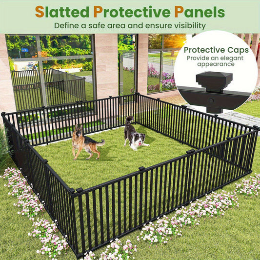 80"L x 51"H Patio Outdoor Fence Set of 2, PVC Picket Fence Panels, Decorative Privacy Screen Kit, Plastic Dog Fencing Pool Equipment Enclosure, Temporary Fence for Yard Pool Garden Yard
