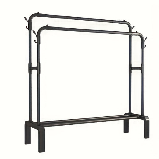 [1pc Double Rod Coat Rack] 1pc Minimalist Metal Coat Rack with Double Rods, Multifunctional Garment Hanging Organizer, Solid Color, Non-Foaming, with Ideal for Valentine'S Day, Christmas, Thanksgiving, Mardi Gras, Holiday Gifts