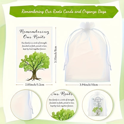 40 Sets Tree Of Life Key Rings Family Party Decorative Keychain Bulk Set with Card And Organza Pouch, Perfect Gift for Family Day