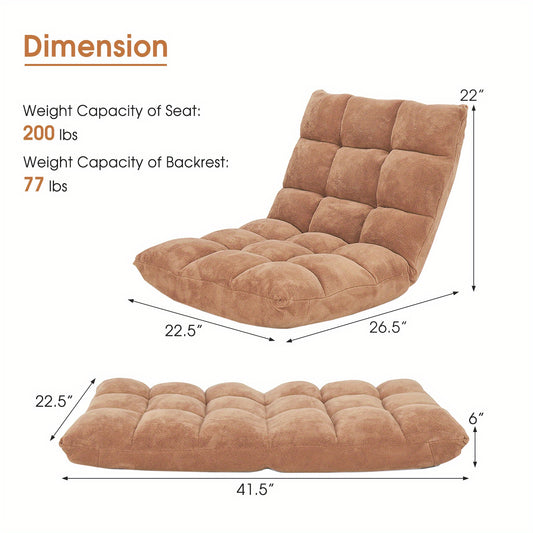 Adjustable 14-Position Floor Chair Folding Lazy Gaming Sofa Chair Cushioned New