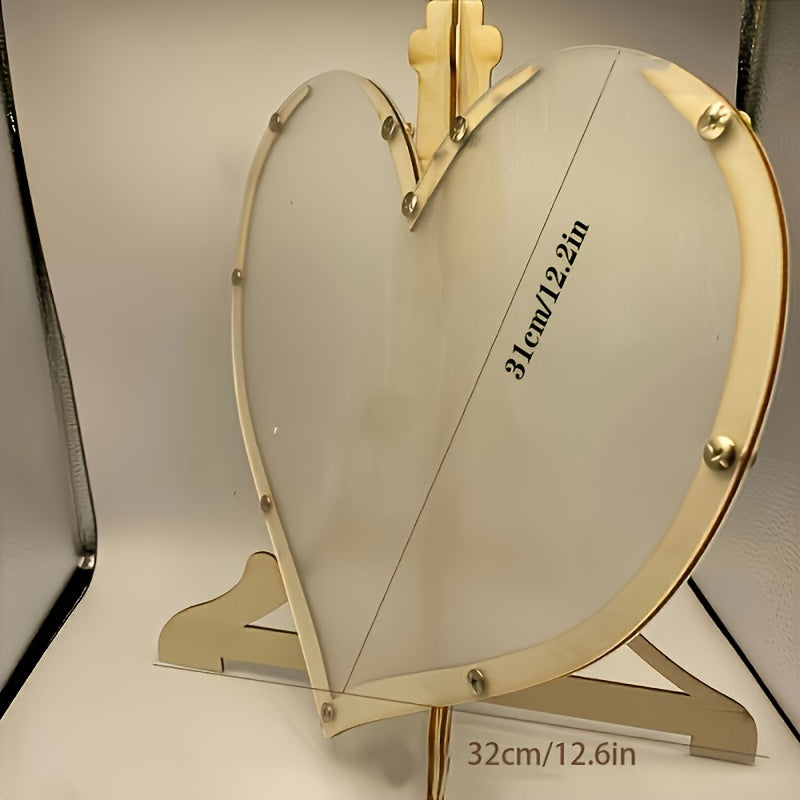 Wooden & Acrylic Love Heart Guestbook Box With 60/80pcs Interchangeable Hearts - Romantic Guest Message Display For Weddings, Housewarming & Bachelor Parties - Handcrafted, No Electricity Needed