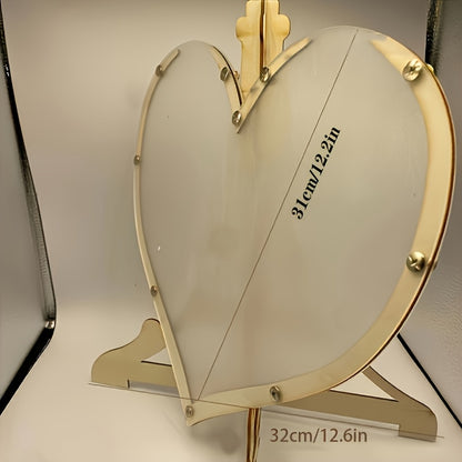 Wooden & Acrylic Love Heart Guestbook Box With 60/80pcs Interchangeable Hearts - Romantic Guest Message Display For Weddings, Housewarming & Bachelor Parties - Handcrafted, No Electricity Needed