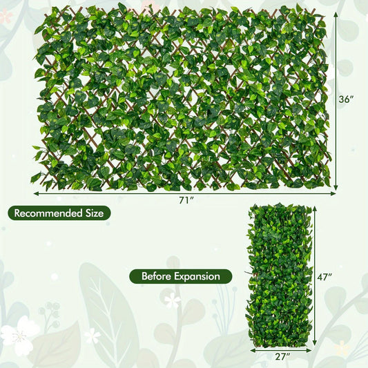 Expandable Fence Privacy Screen Decorative Faux Ivy Fencing Panel for Backdrop, Patio Partition, Balcony Screening, Naturallooking Screen, Lush Greenery Panel, Lightweight Privacy Wall, Durable Faux Plant Material, Artificial Hedge Panel