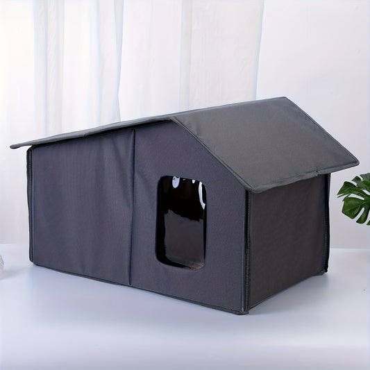 Delve Into Comfort Premium Waterproof Outdoor Cat House - All-Season Shelter With Detachable Design For Easy Cleaning - For Cats - Provides Warmth And Protection - Perfect Gift For Cat Lovers