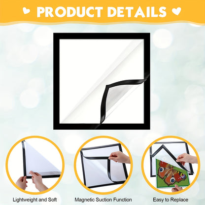 20/10pcs Magnetic Art Frame for Wall, Window, And Home Office- 12.0 X 12.0inch Photo Display with Self-Adhesive Backing