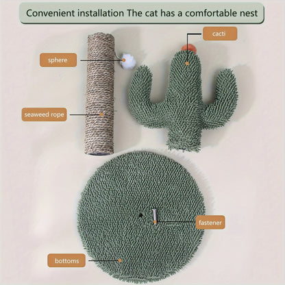 Durable Cactus Cat Scratcher, Engaging Fun Indoor Play Toy, Promotes Claw Health And Active Exercise, Christmas And Halloween Gift