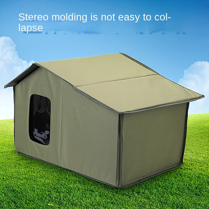 Delve Into Comfort Premium Waterproof Outdoor Cat House - All-Season Shelter With Detachable Design For Easy Cleaning - For Cats - Provides Warmth And Protection - Perfect Gift For Cat Lovers