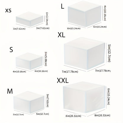 6pcs Clear Acrylic Display Boxes - Durable Stackable Individual Cubes for Jewelry, Cupcakes, Donuts & Desserts, Modern Decor, Versatile Storage