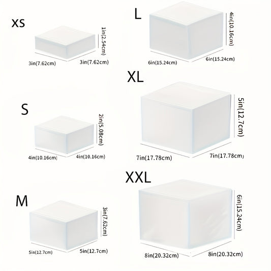 6pcs Clear Acrylic Display Boxes - Durable Stackable Individual Cubes for Jewelry, Cupcakes, Donuts & Desserts, Modern Decor, Versatile Storage