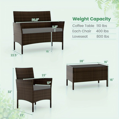 4 PCS Outdoor Patio Furniture Set