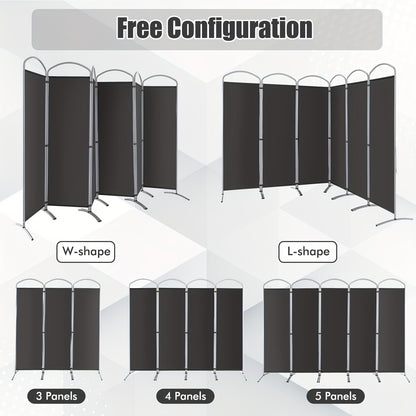 6 Panels Folding Privacy Screen 6 Ft Tall Fabric Privacy Screen for Home
