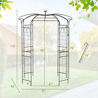 9.4' High x 6.8' Wide Birdcage Shape Arch w/Hanging Hook French Style Wedding
