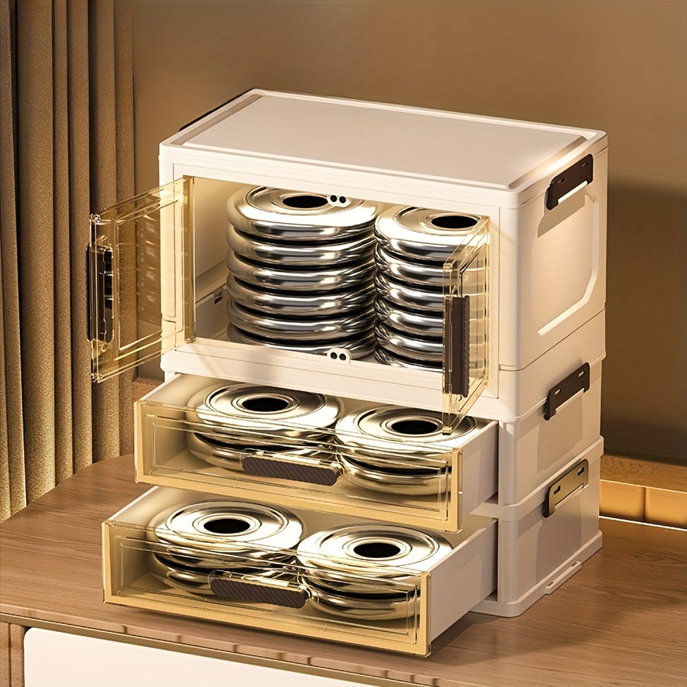 Foldable Large-Capacity Cosmetic Storage Cabinet, File Storage Box, Large Drawer Unit, Transparent Drawer Cabinet, Suitable For Storing Cosmetics, Skincare Products, Documents, And Books