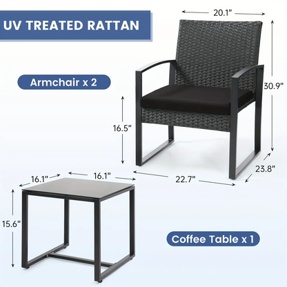 3 PCS Outdoor Patio Furniture Set