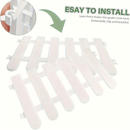 10/20/30/40pcs White PVC Garden Fence Panels - Rustic Style Durable Plastic Weather-Resistant DIY Interlocking Fence for Landscaping, Pets, Plant Support, Yard & Garden Decoration, Fence Panels, Pet Containment, Landscape Edging, Decorative Fencing
