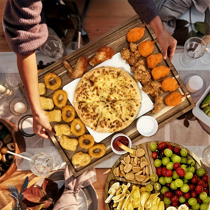 Extra Large 30" X 13" Magnetic Acacia Wood Charcuterie Board Cheese Board Set With Handles For Housewarming Gifts, Christmas And Halloween Gift