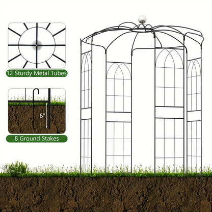 9.4' High x 6.8' Wide Birdcage Shape Arch w/Hanging Hook French Style Wedding