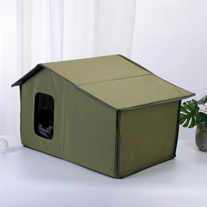 Delve Into Comfort Premium Waterproof Outdoor Cat House - All-Season Shelter With Detachable Design For Easy Cleaning - For Cats - Provides Warmth And Protection - Perfect Gift For Cat Lovers
