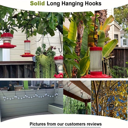 6/8/12/16/24/32pcs 12 Inch Large S Hooks for Hanging Plants Black Extra Matel Heavy Duty Hook, Utility Hooks