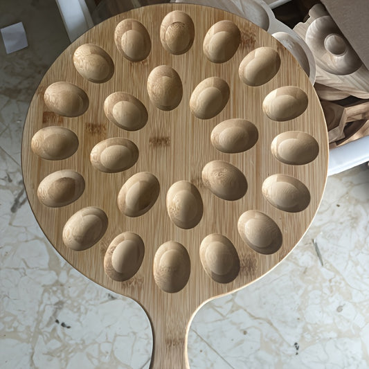 Acacia Wood And Bamboo Egg Platter: Premium 24-Hole Round Charcuterie Board For Artisanal Cheese, Gourmet Meats, And Elegant Deviled Eggs - A Must-Have For Every Kitchen And Dining Experience