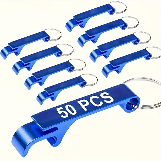 Heavy-Duty Bottle Opener Keychains - Engraved Text, Stainless Steel with Loop