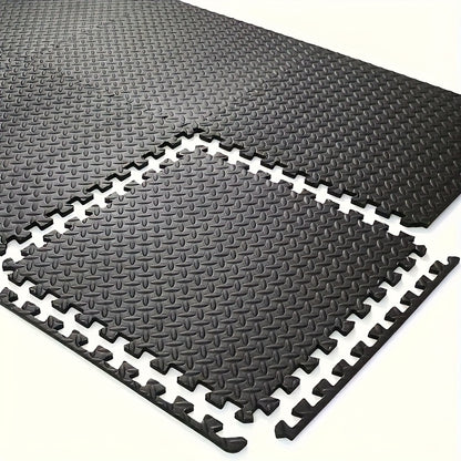 30pcs Durable EVA Foam Floor Tiles - Interlocking Waterproof Exercise Mat with Noise Reduction & Anti-Slip Diamond Pattern - Perfect for Home Gym, Easy Install & Clean