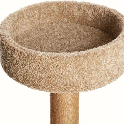 15.7 x 31.5 Inches Beige Cat Tree Indoor Climbing Activity Tower with Scratching Posts, Medium