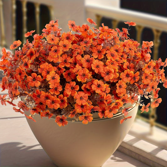 20 Bouquets Artificial Outdoor Mixed Color Flowers, Non-Fading True & Lifelike Appearance, Durable Plastic Faux Floral Decor for Autumn Porch, Garden, Balcony - No Maintenance, No Electricity Needed, Garden Decorations, Vibrant Floral Display