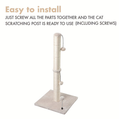 ECOBOOM 34" Tall Cat Scratching Post Kitten Scratcher Sisal Scratch Posts Trees With Hanging Ball For Indoor Cats