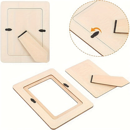 40/80pcs Unfinished Wave-Shaped Wooden Picture Frames for 5.5x7.5 Photos