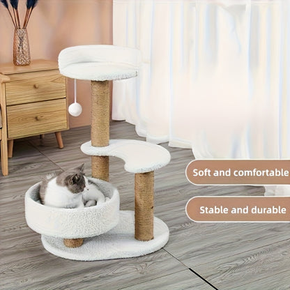 Multi-Level Cat Tree With Scratching Post And Interactive Ball Toy - Perfect Indoor Cat Furniture For Play And Rest