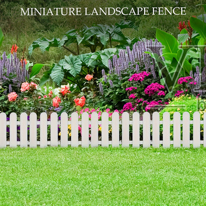 10/20/30/40pcs White PVC Garden Fence Panels - Rustic Style Durable Plastic Weather-Resistant DIY Interlocking Fence for Landscaping, Pets, Plant Support, Yard & Garden Decoration, Fence Panels, Pet Containment, Landscape Edging, Decorative Fencing