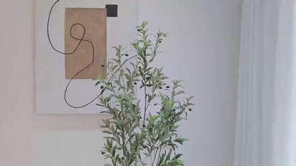 Artificial Olive Trees, 5/6/7 Ft Tall Fake Olive Trees For Indoor, Faux Olive Tree, Large Olive Plants With White Planter For Home Decor And Housewarming Gift
