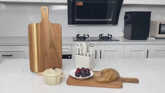 5/10/20pcs Acacia Wood Cutting Boards With Handles - 15.7" X 7.8" - Perfect For Pizza, Bread, Cheese, Charcuterie, Fruit & Vegetables