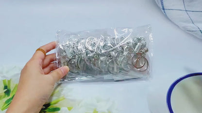 40 Sets Tree Of Life Key Rings Family Party Decorative Keychain Bulk Set with Card And Organza Pouch, Perfect Gift for Family Day