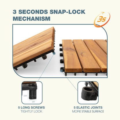 6Slats, Acacia Interlocking Deck Tiles