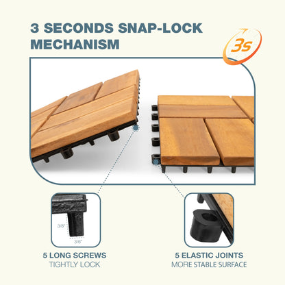 8Slats, Acacia Interlocking Deck Tiles